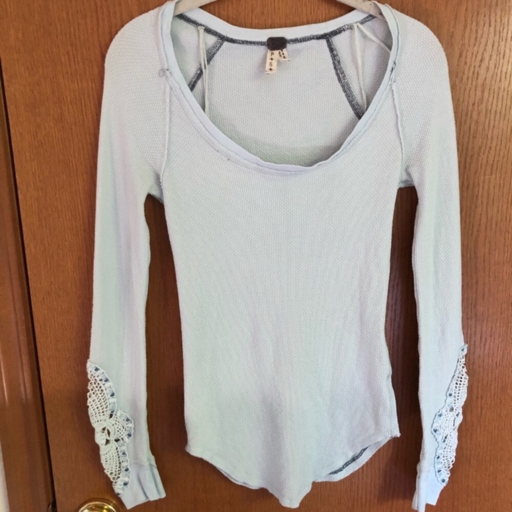 Free People • Long-Sleeve Thermal • Light Blue • Small